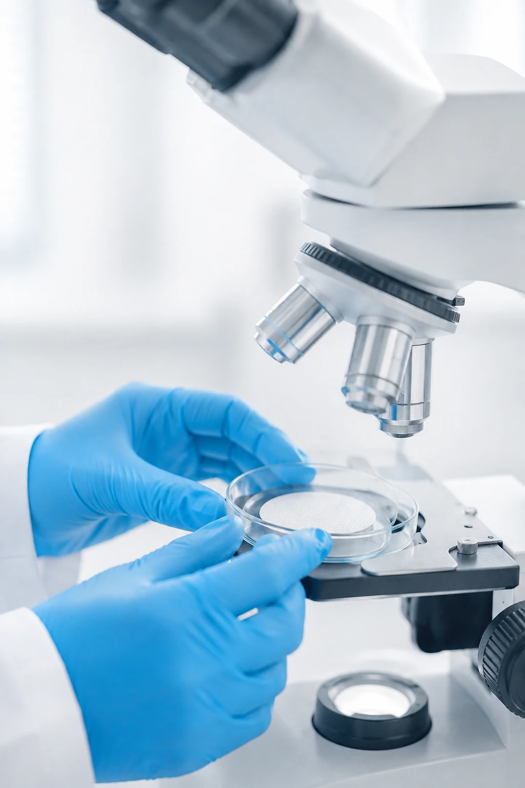 Mikroskopische Untersuchung eines Analysefilters
